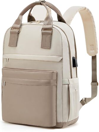 Жіночий рюкзак YTL Elegant 15,6'' для ноутбука, великий шкільний та дорожній рюкзак для підлітків, дівчат, бежево-кавовий