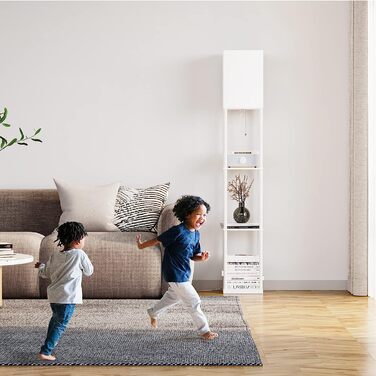 Торшер SUNMORY з полицею, диммований, LED 3 кольори, білий – для вітальні, спальні, кабінету, офісу