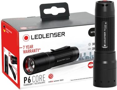 Ліхтарик Ledlenser P6 Core з Advanced Focus System, 90 люменів, 6 годин роботи, ультракомпактний і легкий, для туризму та кемпінгу