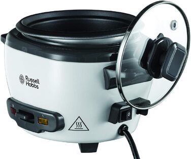 Рисварка електрична Russell Hobbs Mini 0.8л біла: для рису, кіноа, кускусу