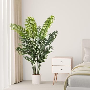 Велика штучна пальма PASCH Areca 160 см — реалістична декоративна рослина для інтер'єру, довговічна, імітація натуральної пальми