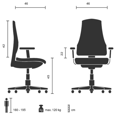 Крісло для відвідувачів DESIGNIA V, штучна шкіра, чорний колір, на коліщатках, hjh OFFICE