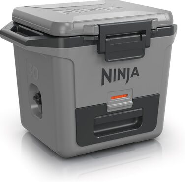 Термобокс Ninja FrostVault 28 л, преміум ізотермічна холодильна коробка, зберігає лід до 6 днів, інтегрована суха шухляда, місткість 48 банок, колір шиферно-сірий