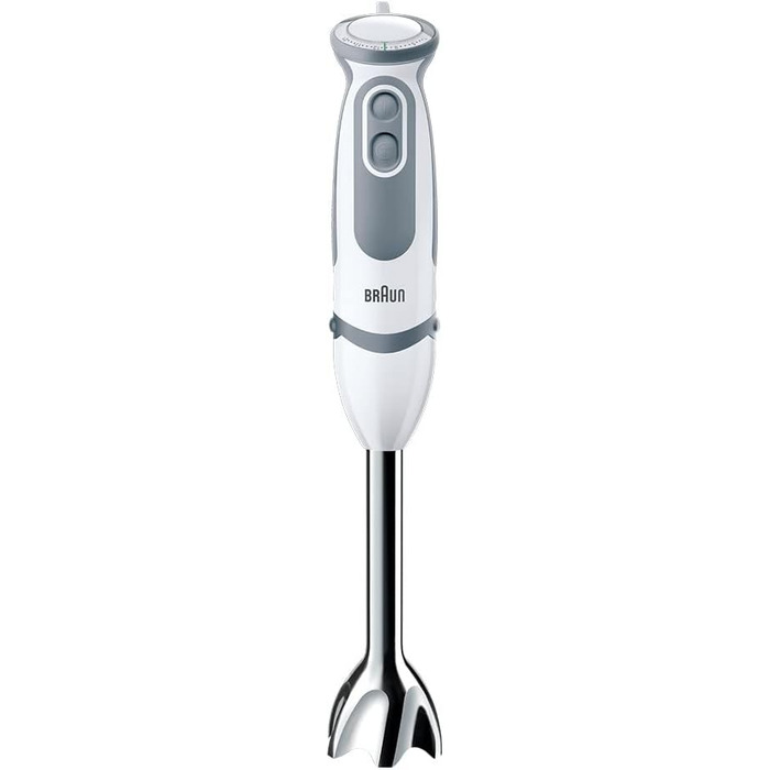 Блендер Braun MultiQuick 5 Vario MQ 5207WH, 1000 Вт, з насадками, нержавіюча сталь, білий/сірий