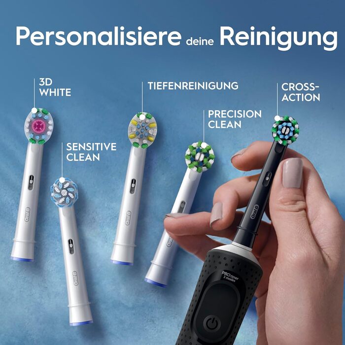 Електрична зубна щітка Oral-B Vitality Pro з 3 режимами чищення та насадкою Protect X Clean, чорна