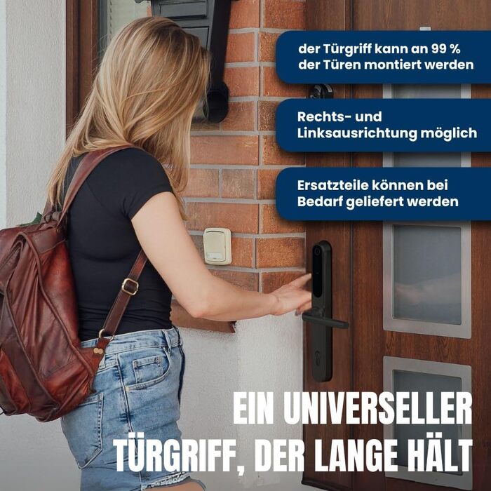 Електронний дверний замок-ручка BOT SMART Lock 72 мм TTlock Bluetooth з функцією відбитка пальця