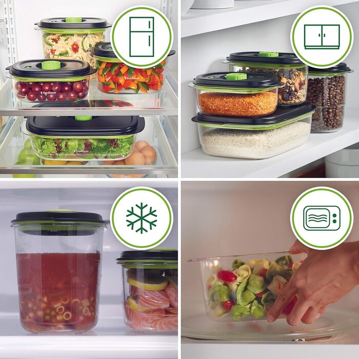 Набір вакуумних контейнерів FoodSaver Preserve & Marinate для вакууматорів, герметичні та без BPA, 1.2 л, 3 шт.