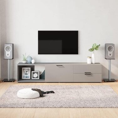 vidaXL підставки для акустичних колон 2 шт., стійки для колонок на підлогу з однією стійкою, тримачі для динаміків з нековзкими ніжками, чорне та сріблясте загартоване скло