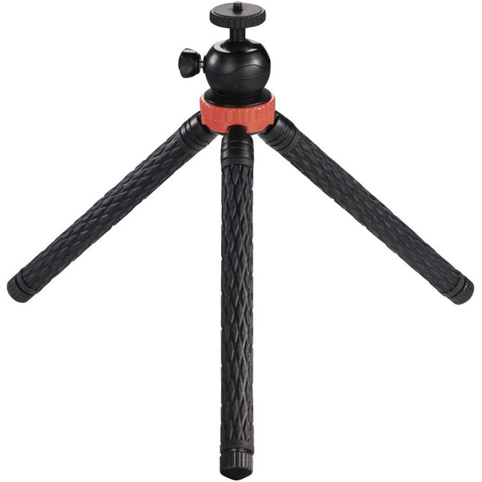 Штатив Hama Traveller Pro 4620, трипод для смартфона, 23-105 см, 1/4'', чорний/сріблястий/червоний