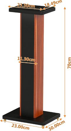 Стійки під колонки Holz Braun Schwarz, 70 см – Преміум стійкі для дому та студії з прихованою проводкою