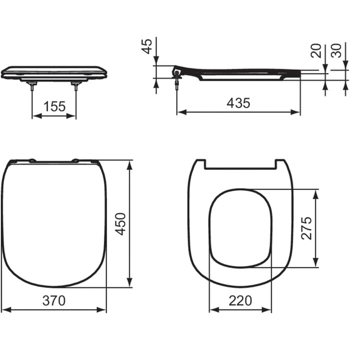 Сидіння для унітазу Ideal Standard Tesi New Slim, з мікроліфтом, біле, оригінал
