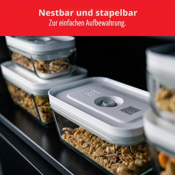 Вакуумний набір скляних контейнерів для зберігання продуктів ZWILLING Fresh & Save, 3 шт.
