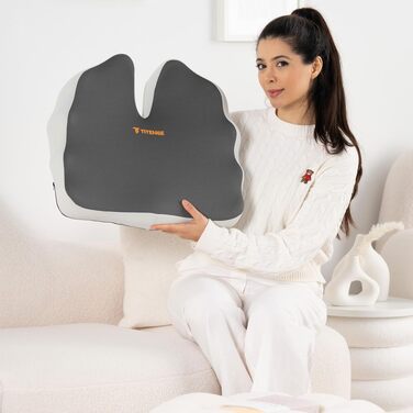 Подушка для сидіння XXL 52 см з піни Memory Foam високої щільності – для офісу, авто, геймінгу та дому. Ефективна підтримка спини та куприка.