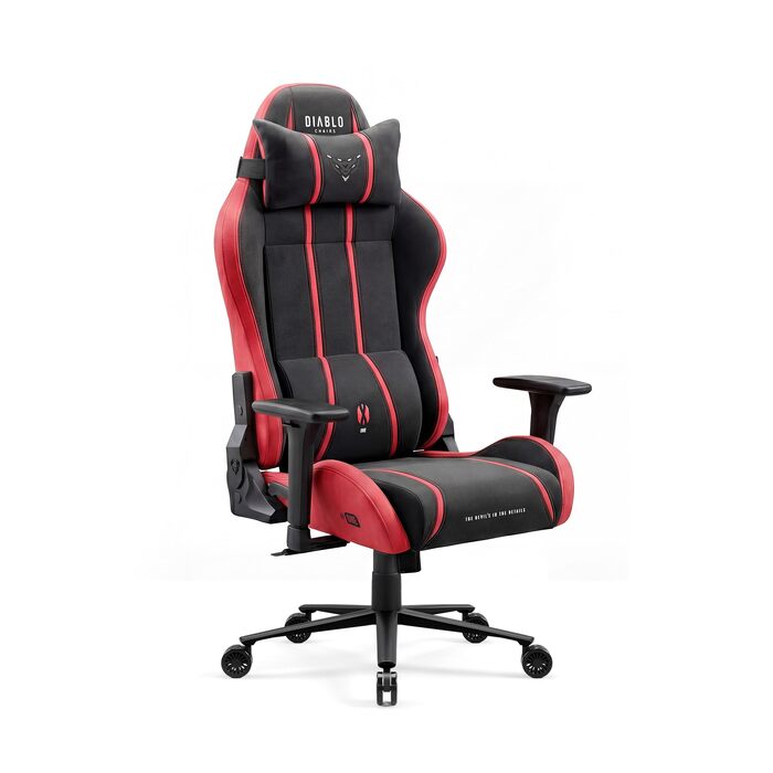 Ігрове крісло Diablo Gaming тканинне для дітей та підлітків, з 3D-підлокітниками, розмір L, колір Bloody Mary