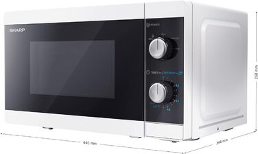Мікрохвильова піч SHARP MS01EW 800Вт, 5 режимів, функція розморожування, біла