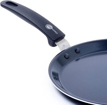 Сковорода для млинців GreenPan Essentials 28 см, керамічне антипригарне покриття, без PFAS, для індукції, духовки до 160°C, чорна, можна мити в посудомийці