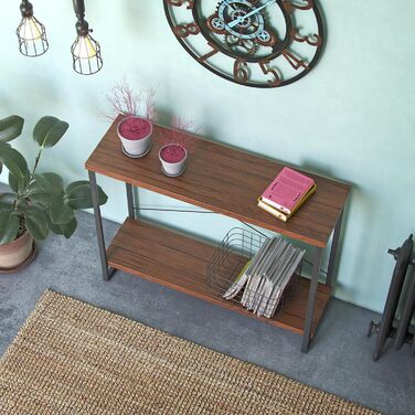 Консольний стіл Versa Taline для передпокою, сучасний, 80x30x100 см, чорний, дерево та метал
