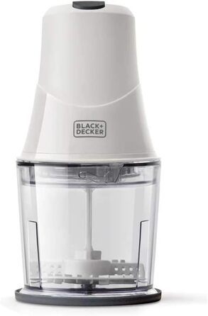 Подрібнювач BLACK+DECKER BXCH260E, 260 Вт, 500 мл, 2 швидкості, нержавіюча сталь, білий, для змішування та подрібнення, з кришкою для зберігання