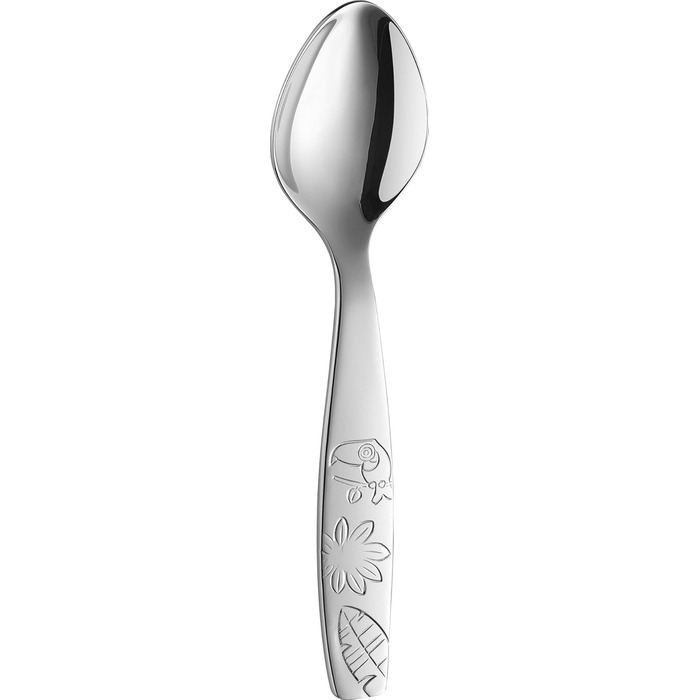 Набір дитячого посуду ZWILLING Jungle Kinderbesteck-Set, 4 предмети, з зображеннями джунглів, для дітей від 3 років, нержавіюча сталь 18/10, сріблястий