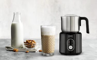 Молочник Caso Crema & Choco Black, 4 функції, для рослинного молока, нержавіюча сталь, теплоізольована ручка, LED-дисплей, чорний