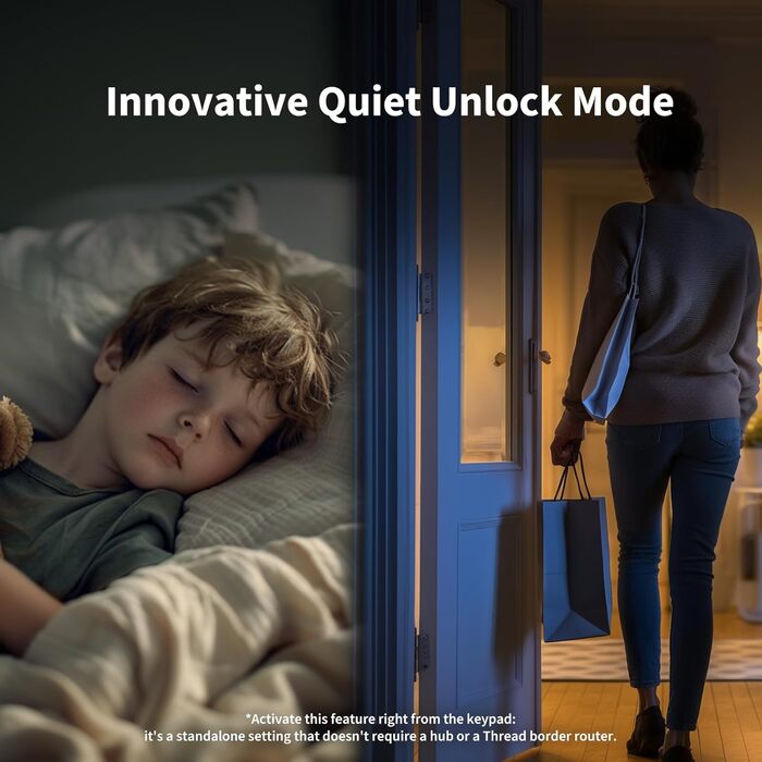 Розумний дверний замок Aqara U200 з відбитком пальця, Matter Over Thread, сумісний з Apple Home Key, акумулятор, підтримка Apple Home, Google Home, Alexa, SmartThings, чорний