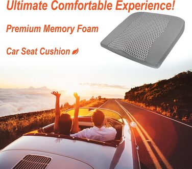 Автомобільна подушка Lofty Aim з Memory Foam для водія: підтримка спини, зняття болю при ішіасі, дихаючий чохол з PU-шкіри (сірий)