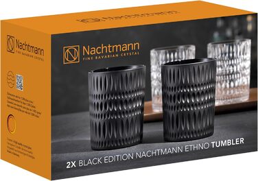 Набір склянок для віскі Nachtmann Ethno, 2 шт, чорне кришталеве скло, 304 мл
