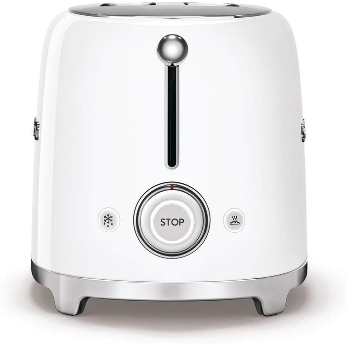 Тостер Smeg TSF01CREU Білий, 2 відділення, 6 рівнів підсмажування, функція розморожування та підігріву, 950 Вт