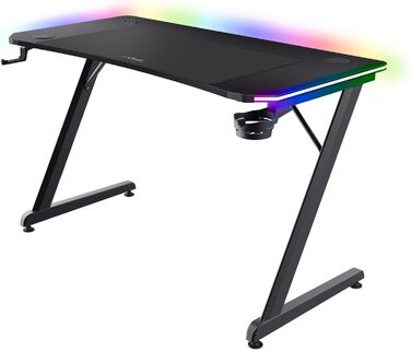 Ігровий стіл Trust Gaming GXT 709W Luminus RGB з підсвічуванням LED, 10 режимів, USB, для геймерів, білий (120x60 см)