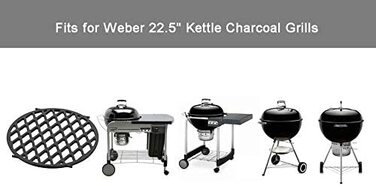 Чавунна решітка Onlyfire для гриля, діаметр 30 см, для Weber 57 см, Gourmet BBQ, Gusseisen, Sear Grate