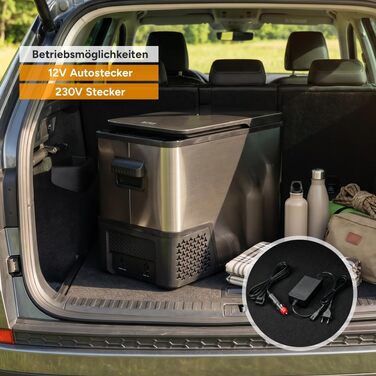 Автомобільний компресорний холодильник First Austria 38L Dark Steel (-20°C) для авто, кемпінгу та подорожей