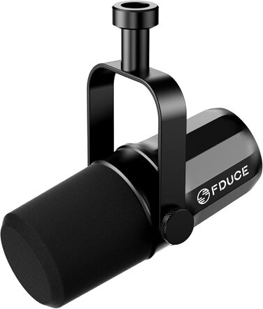 Динамічний XLR-мікрофон FDUCE SL40X для вокалу, подкастів, ігор, стрімінгу, мовлення, кардіоїдна діаграма, повністю металевий корпус, ізоляція голосу, чорний