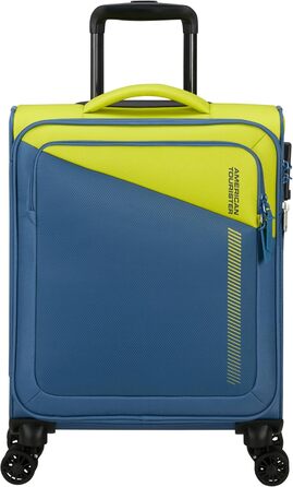 Валіза American Tourister Daring Dash Spinner S, розширювана, 55 см, 39/46 л, зелено-синя, ручна поклажа