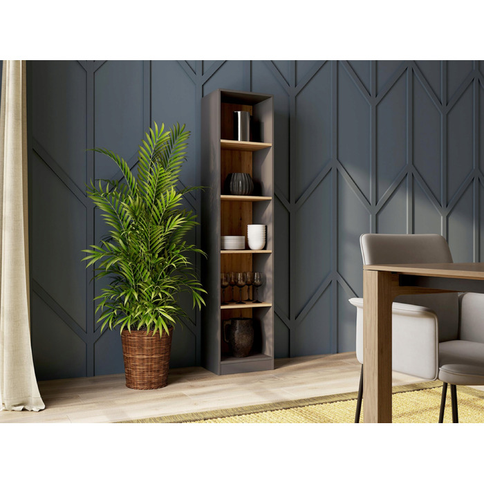 Стелаж TopEshop 40 x 182 x 30 см, антрацит, дуб артизан
