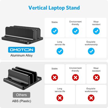 Підставка для ноутбука OMOTON: регульована, чорна, до 17.3 дюйма | MacBook Air/Pro