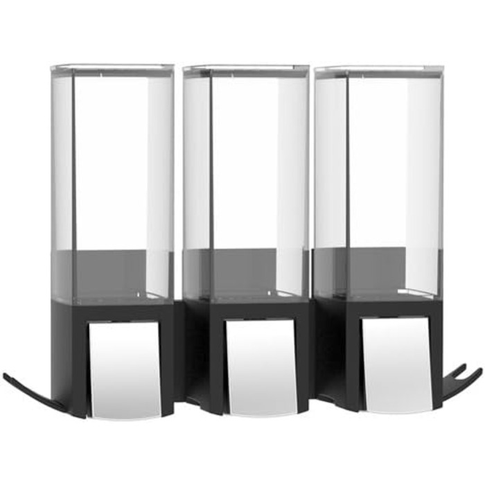 Диспенсер для мила BETEC CLEVER, чорний, 3 секції