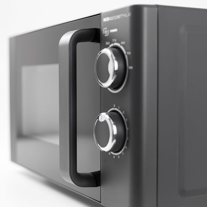 Мікрохвильова піч CASO M20 Ecostyle, 20 л, 700 Вт, антрацит, легке керування, діаметр піддону 24,5 см