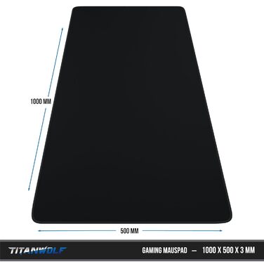 Килимок для миші TITANWOLF XXXL 1000x600 мм - великий ігровий килимок для миші з мотивами, чорний