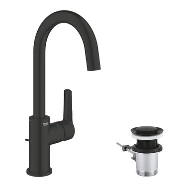 Змішувач для раковини GROHE Start високий чорний, з висувним душем та економною витратою води 242032432