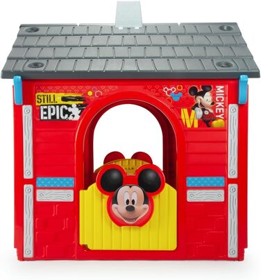 Дитячий будиночок Mickey Mouse INJUSA (від 3 років) для вулиці, червоний, пластик. Офіційний Disney будиночок з 3 дверима та 1 вікном для хлопчиків та дівчаток.