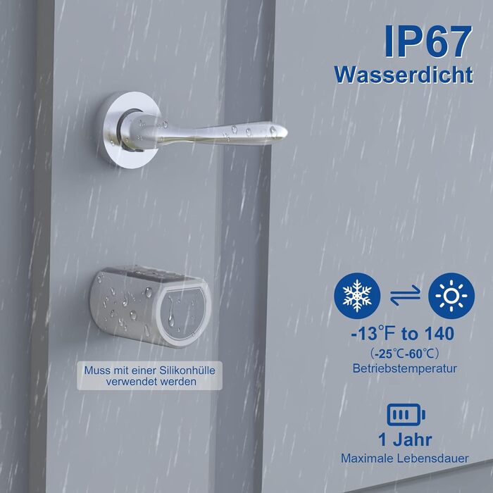 Електронний дверний замок WELOCK PCB01 з паролем, RFID-карткою та Bluetooth, водонепроникний, для дверей 50-100 мм