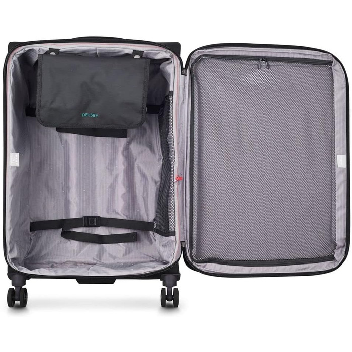Велика м’яка валіза DELSEY PARIS Helium DLX, розширювана, 115 л, 77×49×33 см, чорна