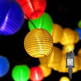Світлодіодна гірлянда Gresonic з ліхтариками, 20 LED, різнокольорова, для саду, вечірки, весілля, новорічна, з мережевим підключенням, для дому та вулиці