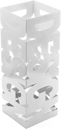 Сучасна металева підставка для парасольок Versa Design, для передпокою, кімнати чи холу, 52x18x18 см, біла