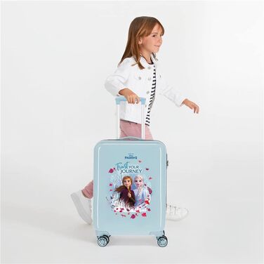 Дитяча валіза Disney Frozen Trust Your Journey, 32x55x20 см, синя, ABS пластик, кодовий замок, 32 л, 2,5 кг, 4 колеса, ручна поклажа