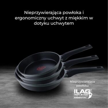 Набір посуду MasterPRO Gastro Reeco, 14 предметів: сковорідки 20/24/28 см, каструлі 20/24/28 см, сотейник 16 см з кришкою, литий перероблений алюміній, антипригарне покриття Heatdot