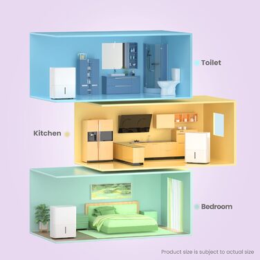Осушувач повітря Comfee 10 л/24 год для приміщень до 16 м² з LED-дисплеєм, проти вологи та цвілі, модель MDDN-10DEN7