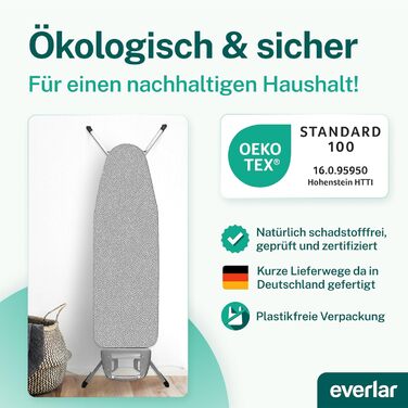 Преміум чохол для прасувальної дошки everlar 120x40 см, OEKOTEX100, Німеччина, сірий з білими крапками, для парових станцій, з комфортною підкладкою