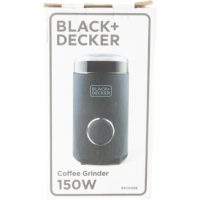 Кавомолка Black+Decker BXCG150E, 150 Вт, пластик, чорна, для 12 чашок, для кавових зерен