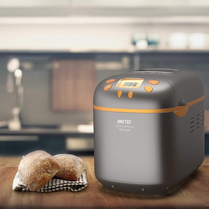 Хлібопічка Imetec La Panetteria +Zeroglu для хліба, чіабати, булочок і кексів з натурального та безглютенового борошна, 20 програм, 2 лопатки, контроль температури, з рецептурником